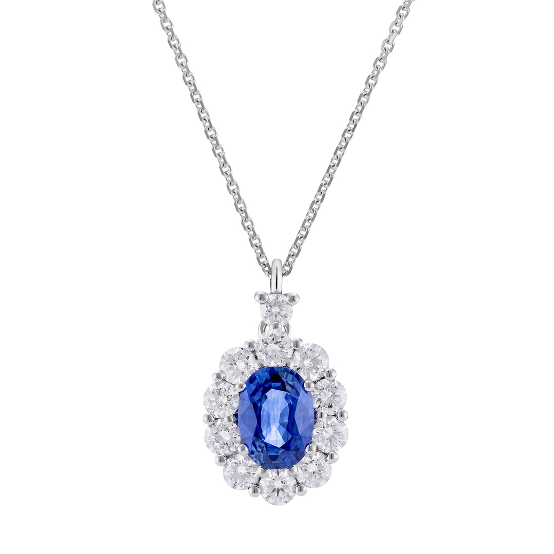 Golay ovale Saphirkette 7x5 und Diamantkontur PCL045DIZB1-22158110119