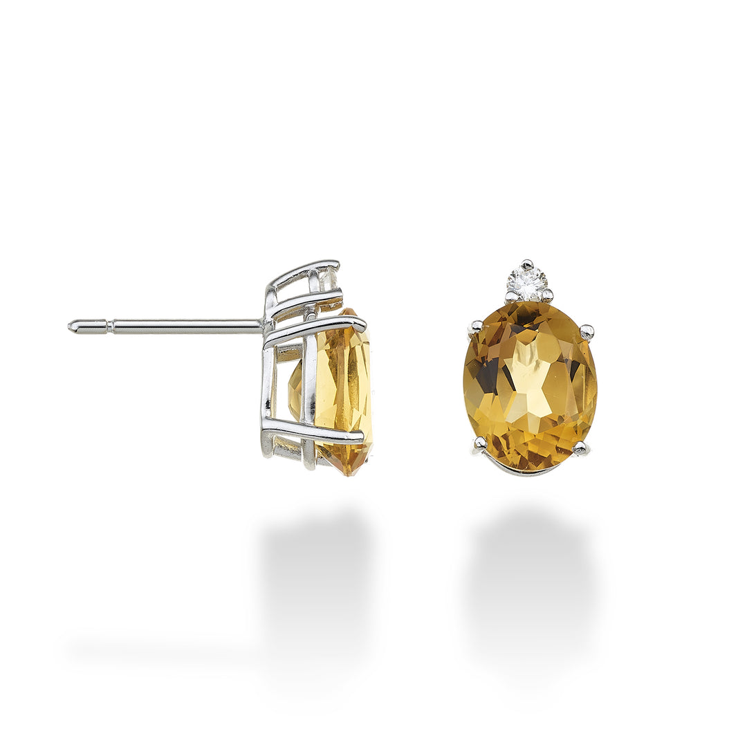 Mikiko oder 18k ovaler Citrin 7x9 ct.3,30 Durchm. ct.0,08 MO5080O4CITR