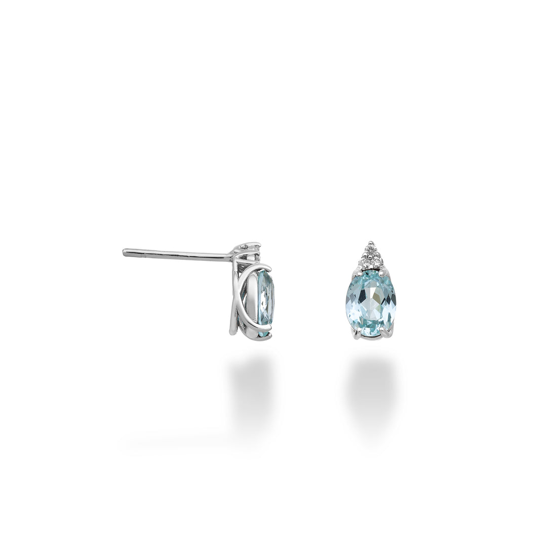 Mikiko oder 18 Karat ovaler Paraiba-Turmalin 7x5 und drei Diamanten MO5172O4PAR