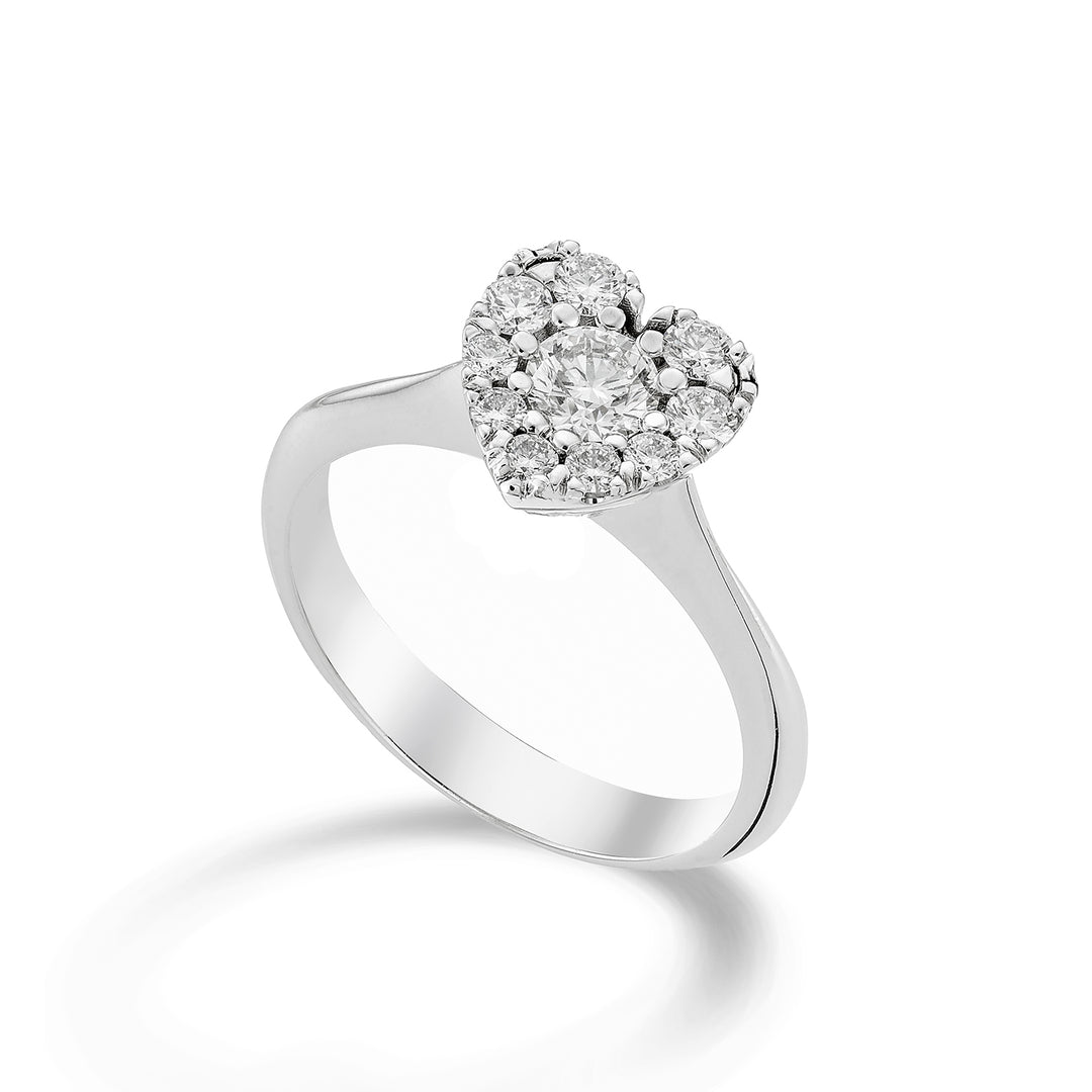 Golay multi-stone ring with central heart ct. 0.30 ACM001DI30-23031110037