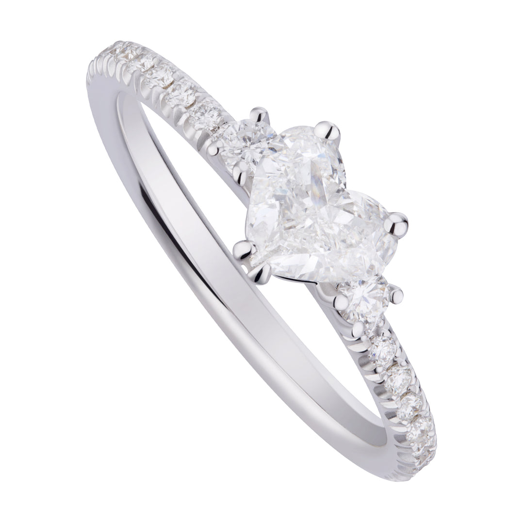 Solitärring der World Diamond Group mit Herz und vertiefter Schiene ACUC017DI1-19094110061