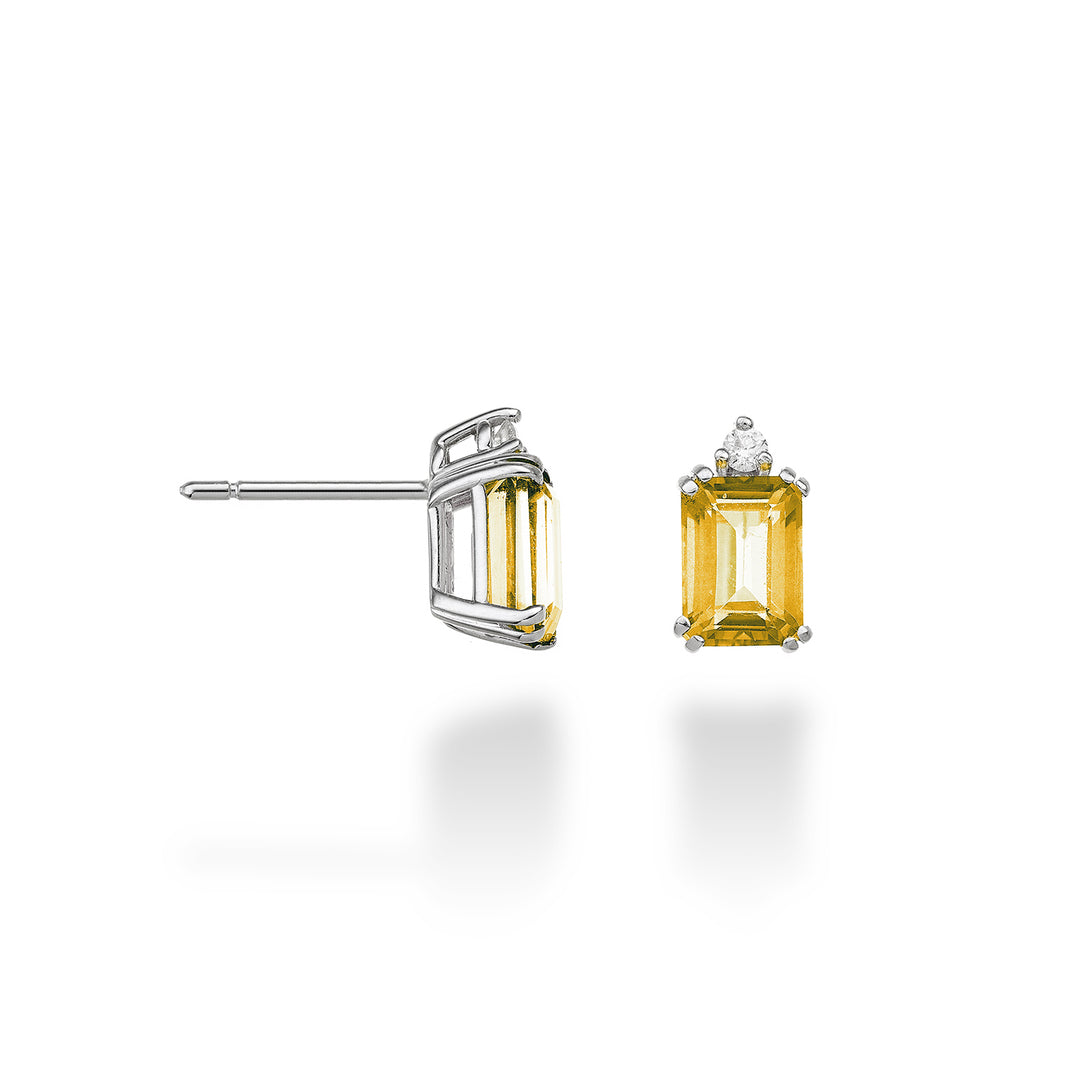 Mikiko oder 18k achteckiger Citrin 7x5 ct.1,70 Durchm. ct.0,05 MOCL090DICITR2O4
