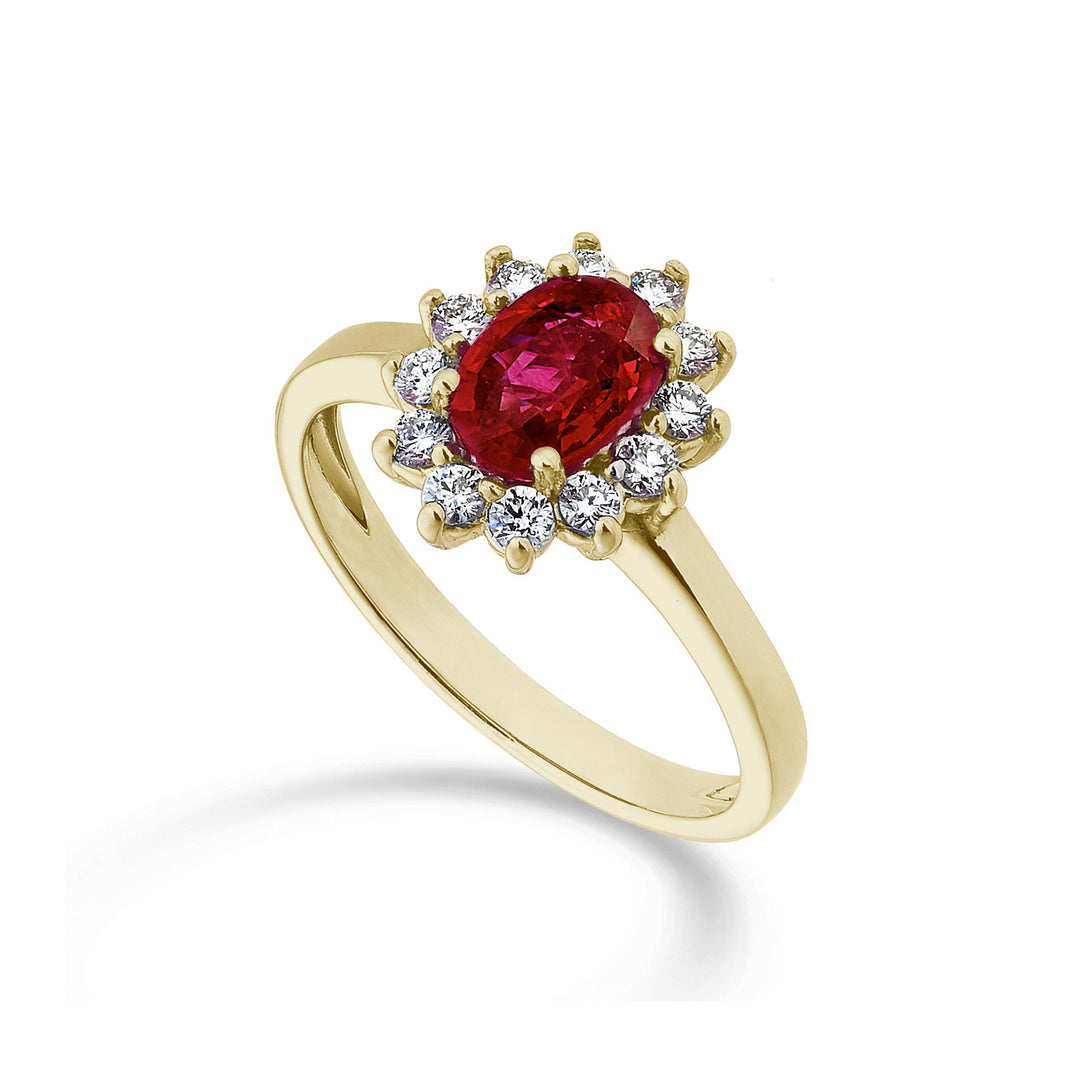 Mikiko an 18k oval ruby ​​7x5 yellow gold 0.90 ct diam. 0.30 ct MA5094O1RBC