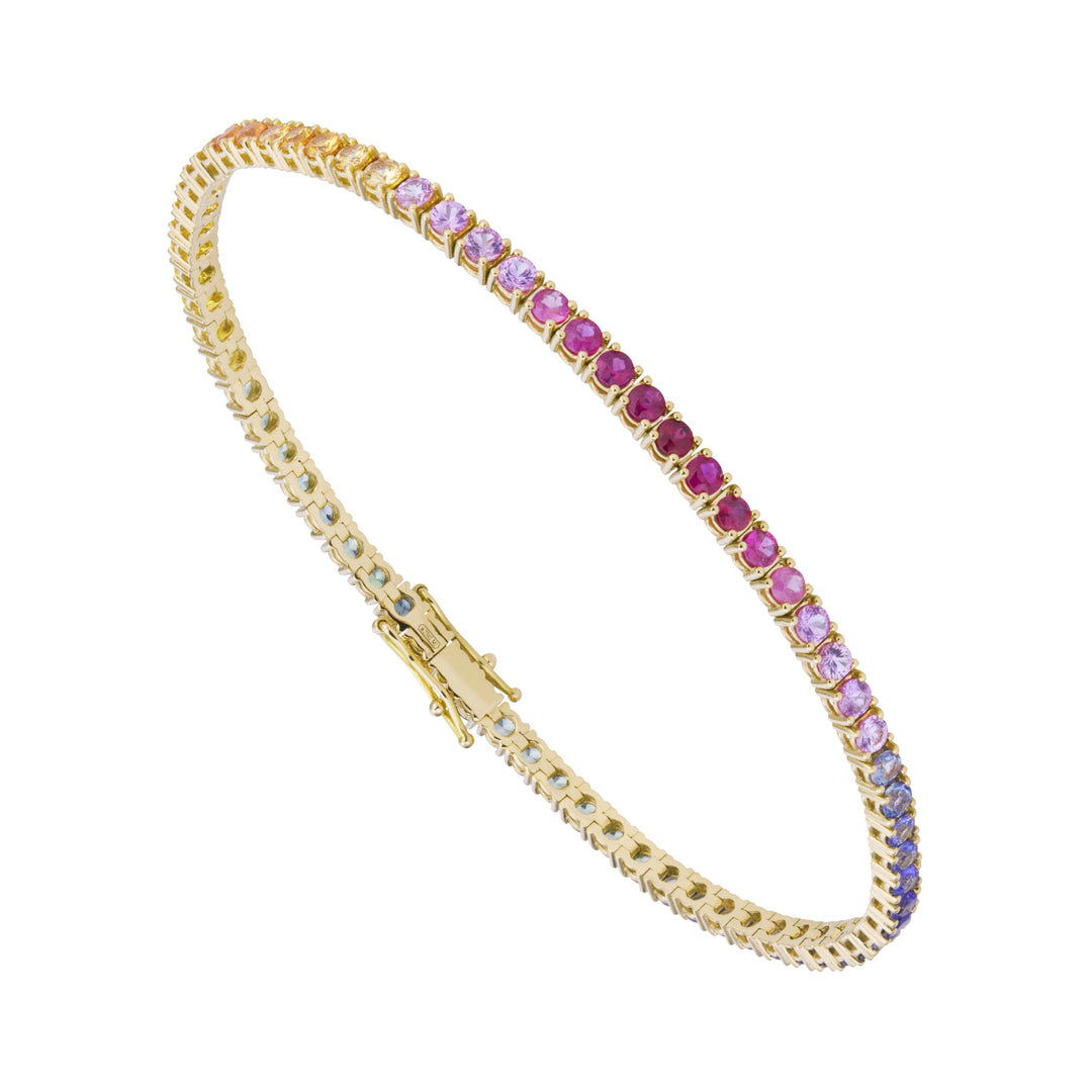 World Diamond Group farvet safirtråd tennisarmbånd størrelse 17,50 BTF001MC16-175-25064110259