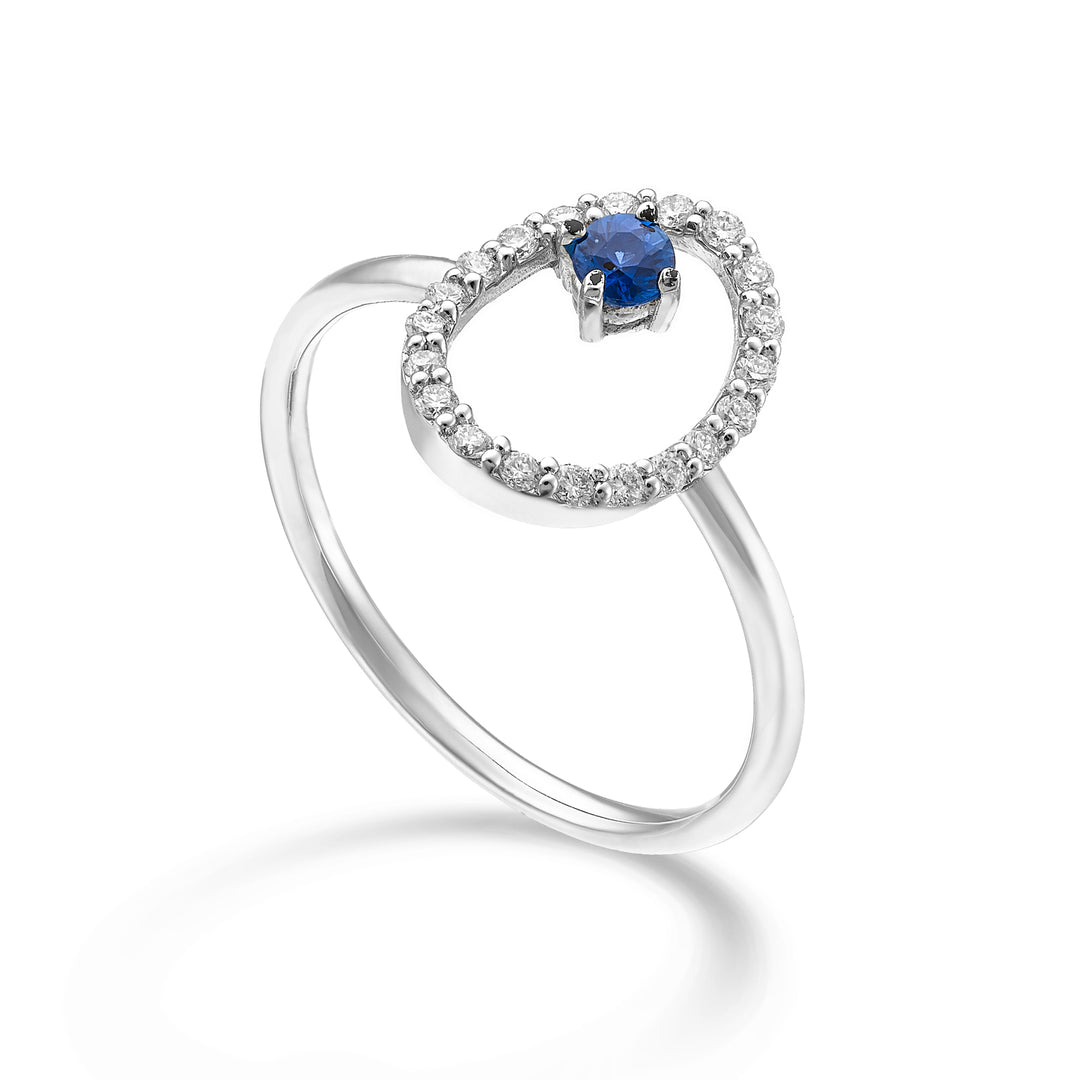 World Diamond Group an 18k "oval" sapphire no. 0.11 ct diam. ct.0.15 GA5183O4ZFN026