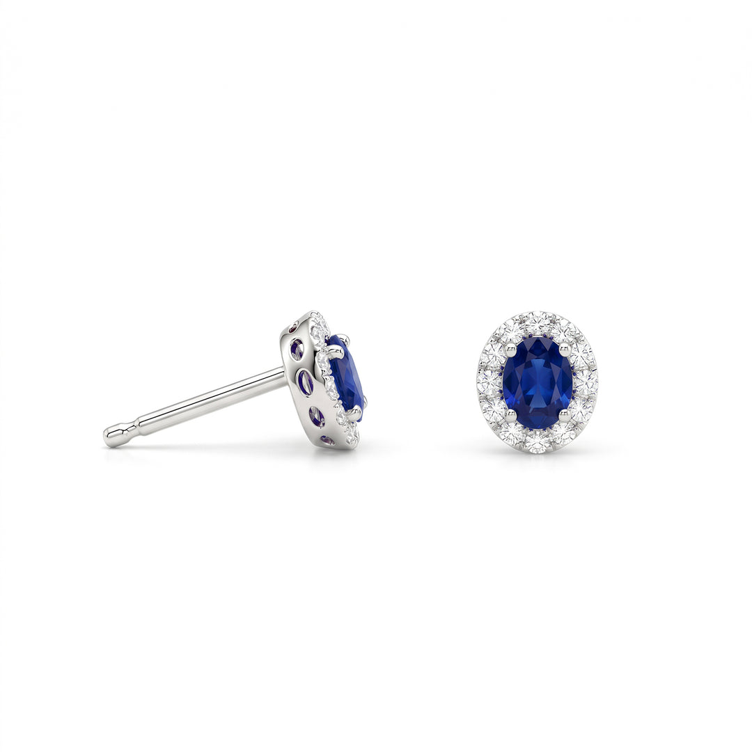 Nihama oder 18 Karat ovaler Saphir 4x3 mit Diamantkontur NO5183O4ZFD