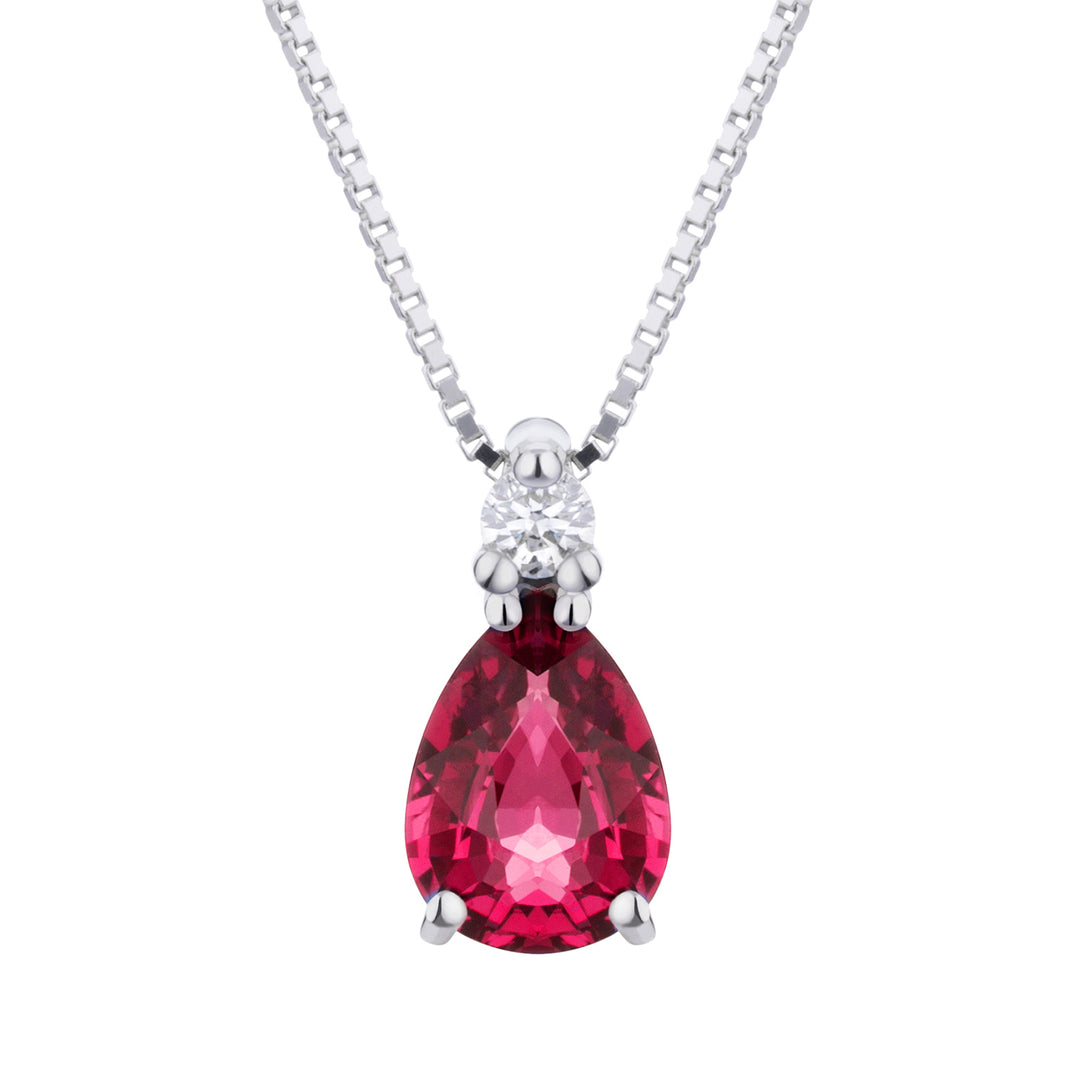 Golay halsband ruby drop 6x4 och diamanter PCL491DIRU1-19126110076