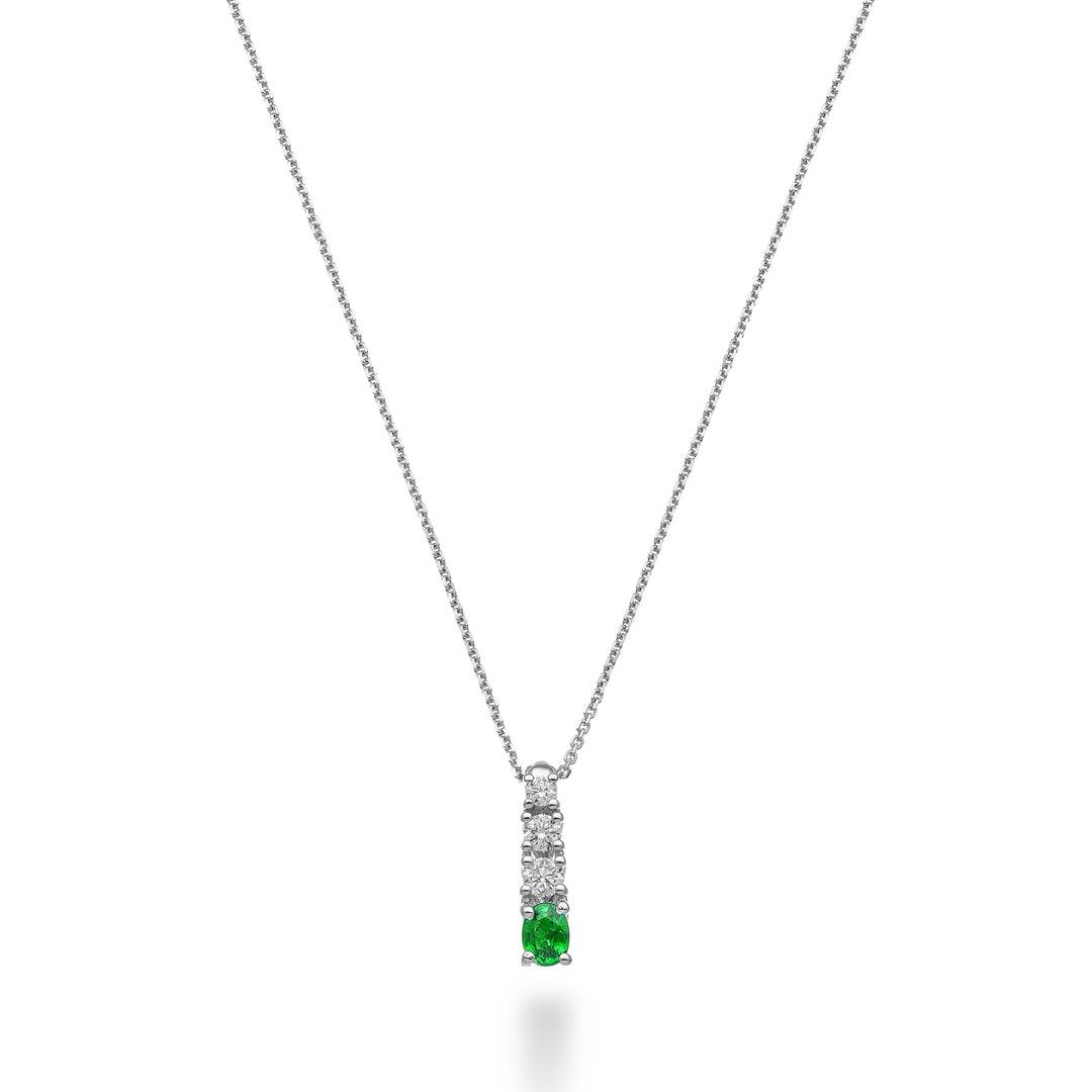 Golay-Halskette mit ovalem SME-Anhänger, 4x3 und 3 abgestuften Diamanten, GCLS489DSM43-24270110102