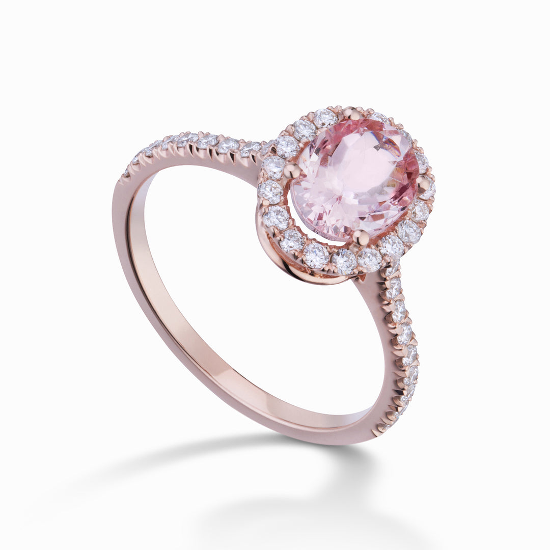 World Diamond Group oval morganitring 6x4 och diamanter ACLC070DIMO2-23193110104