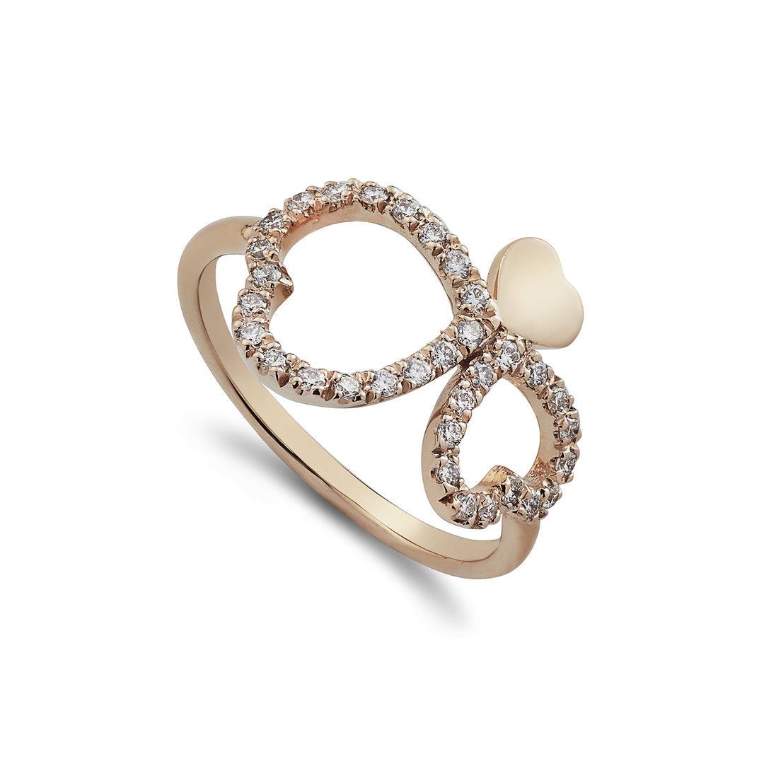 Golay ring love me two diamond hearts and a smooth heart AFCU015DI-22164110021