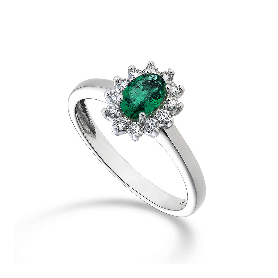 Nihama an 9k oval emerald 6x4 ct.0,30 diam. 0.23 ct NA5093R4BE