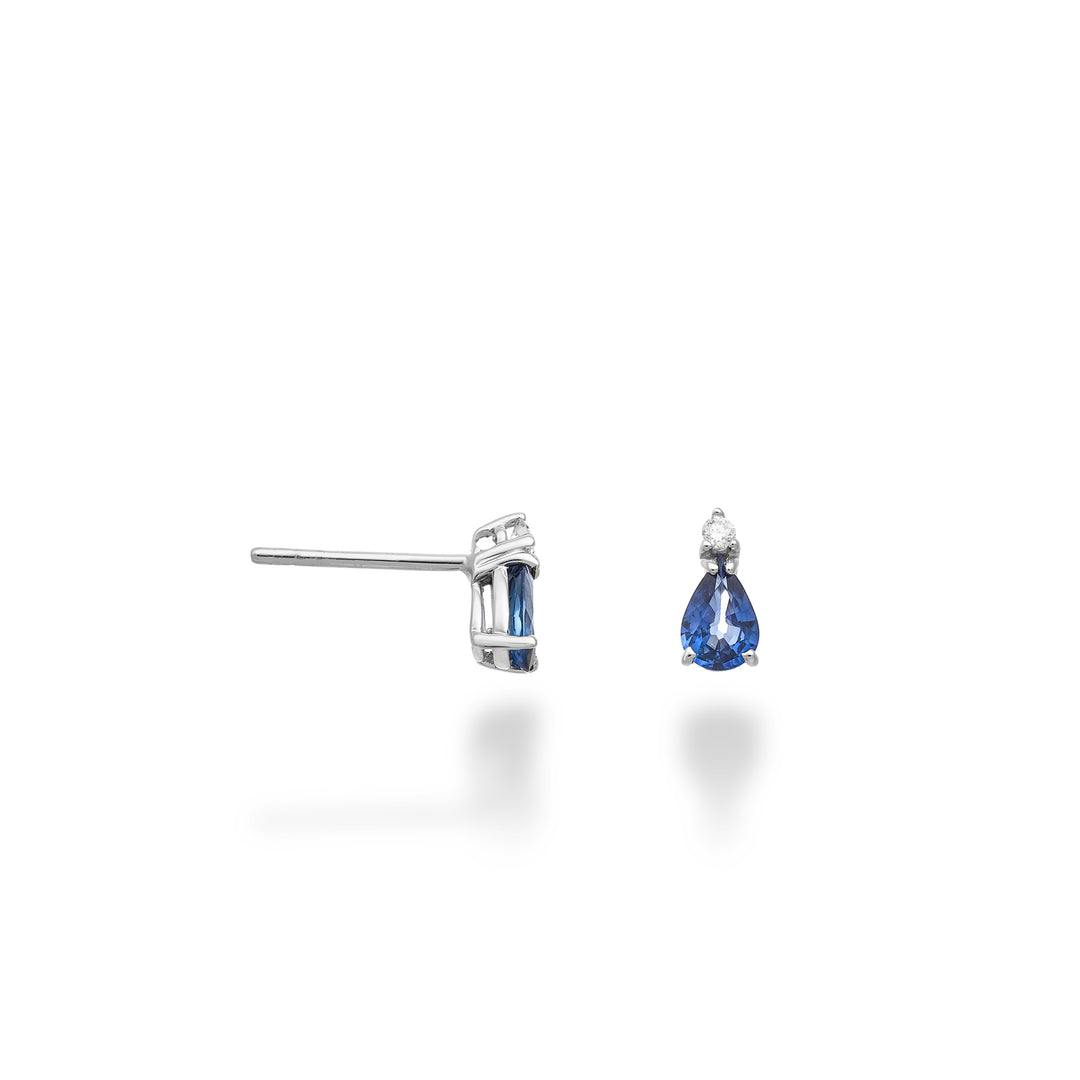 Nihama eller 18k safir drop 6x4 og diamant NO5170O4ZFD