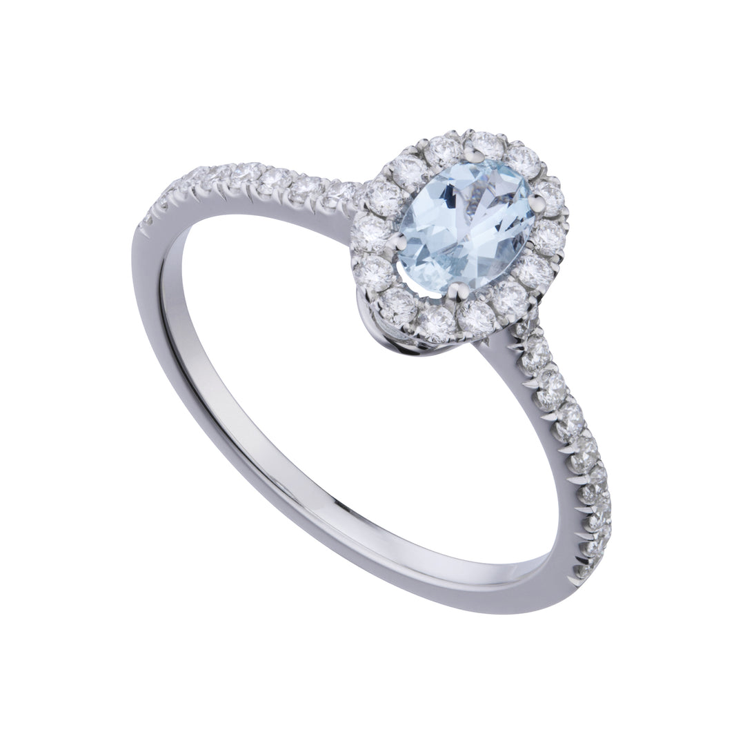 World Diamond Group 6x4 oval akvamarin og diamantring ACLC070DIAQ2-23011110041