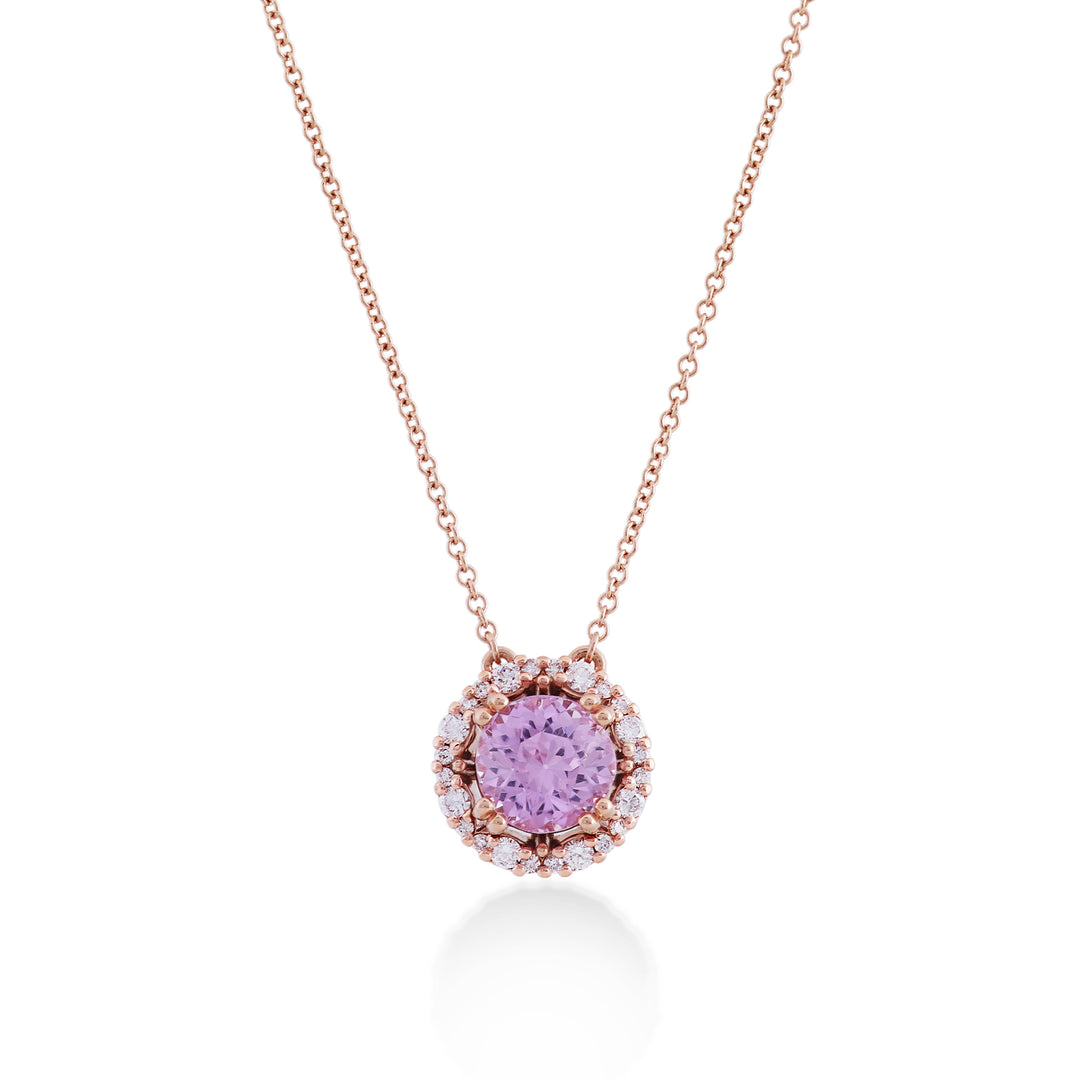 Nihama cl 18k round kunzite 8mm ct.2.73 diam. ct.0,30 NDCLC087DIKZ1O3.273