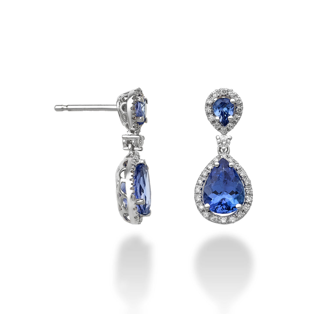 Golay tanzanite droppörhängen 10x7 och 6x4 och diamanter OCLC208DTZ710-23236110027