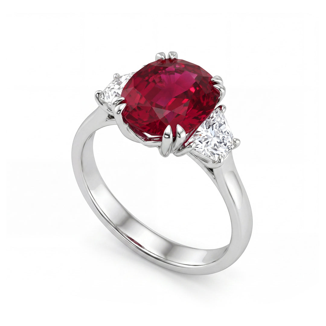 World Diamond Group 10x8 oval rubinring och sidotrapezoider ACL213DIRU810-23198110076