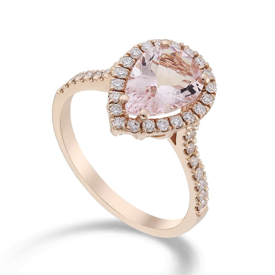 Golay morganite ring drop 10x7 kontur og skaft inkl. ACLC202DMO710-23193110039