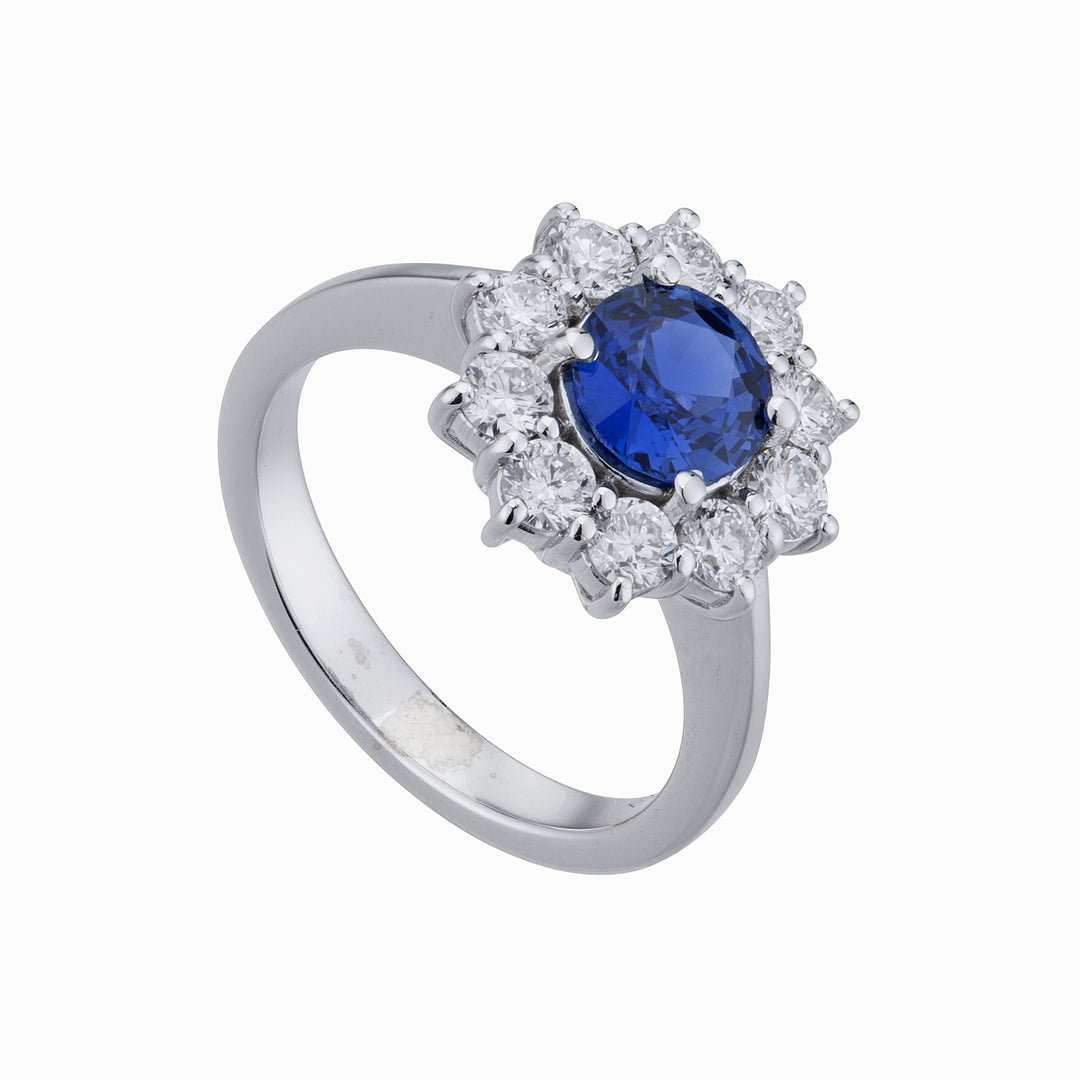 Golay 6x6 round sapphire ring and contour diamonds ACL156DIZB-22276110016