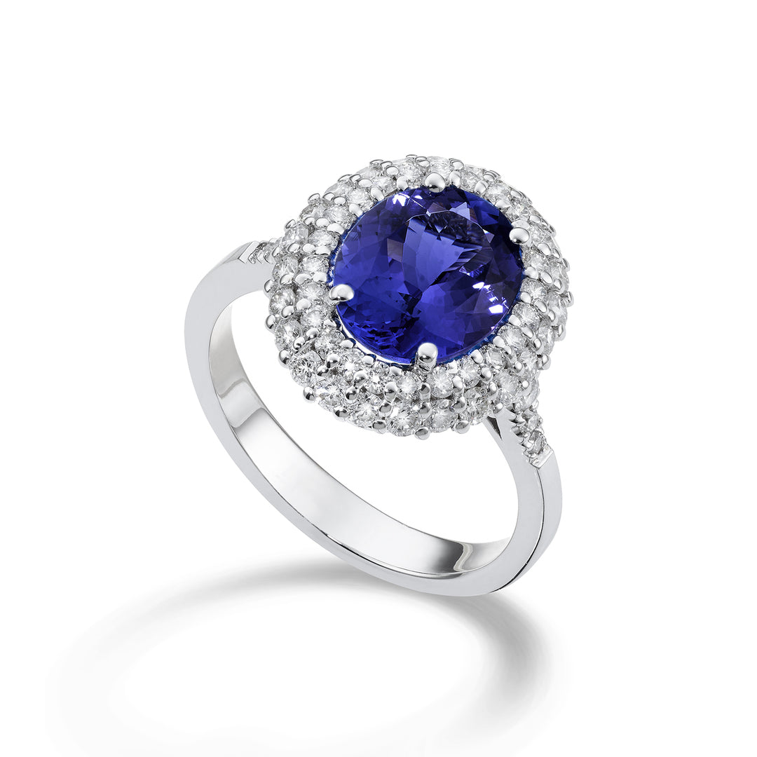 Golay oval diamant og tanzanit ring 8x10 ACLC137DTZ810-22178110062