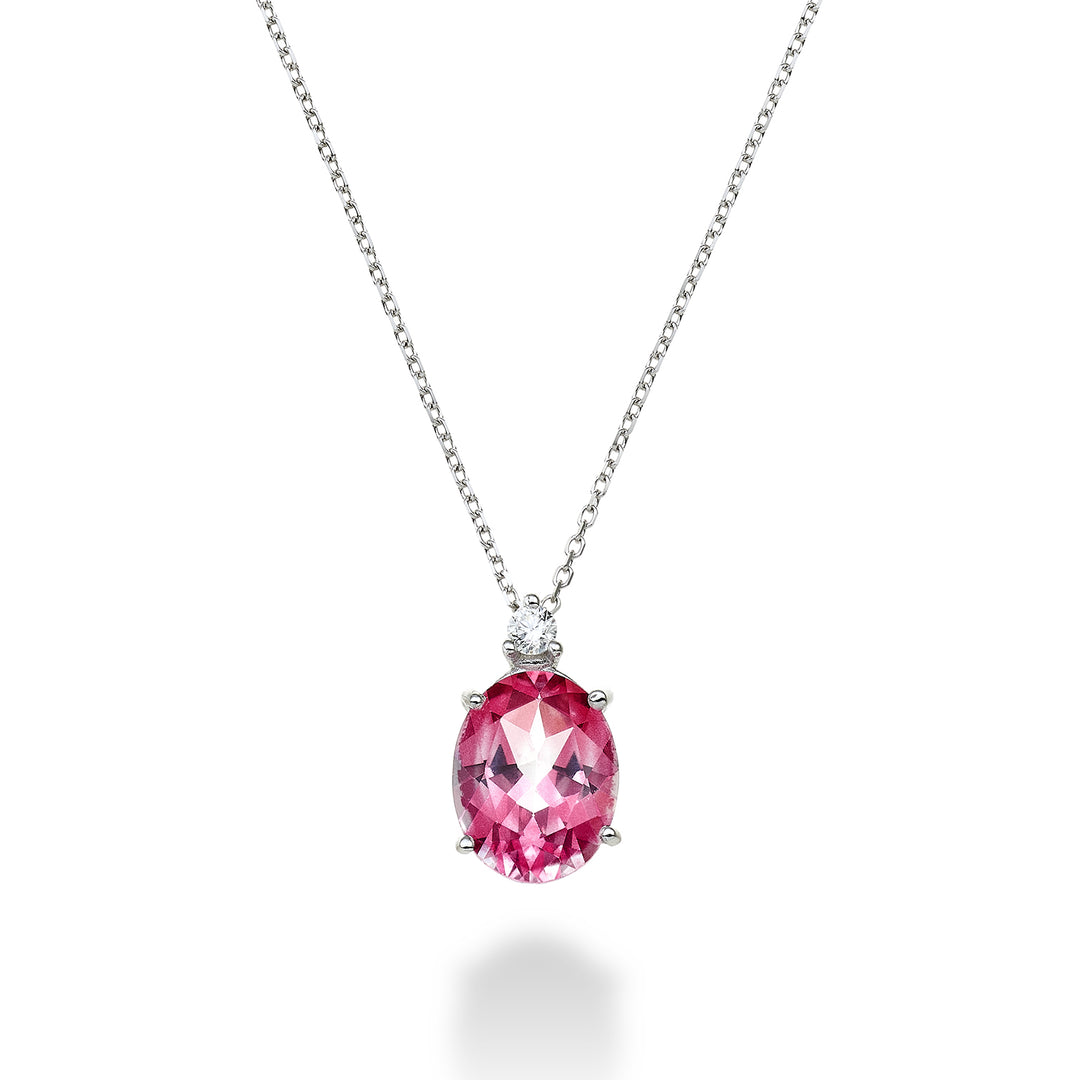 Nihama cl 18k oval rosa topas 7x9 ct.2,10 diam. ct.0,04 ND5110O4TPPK