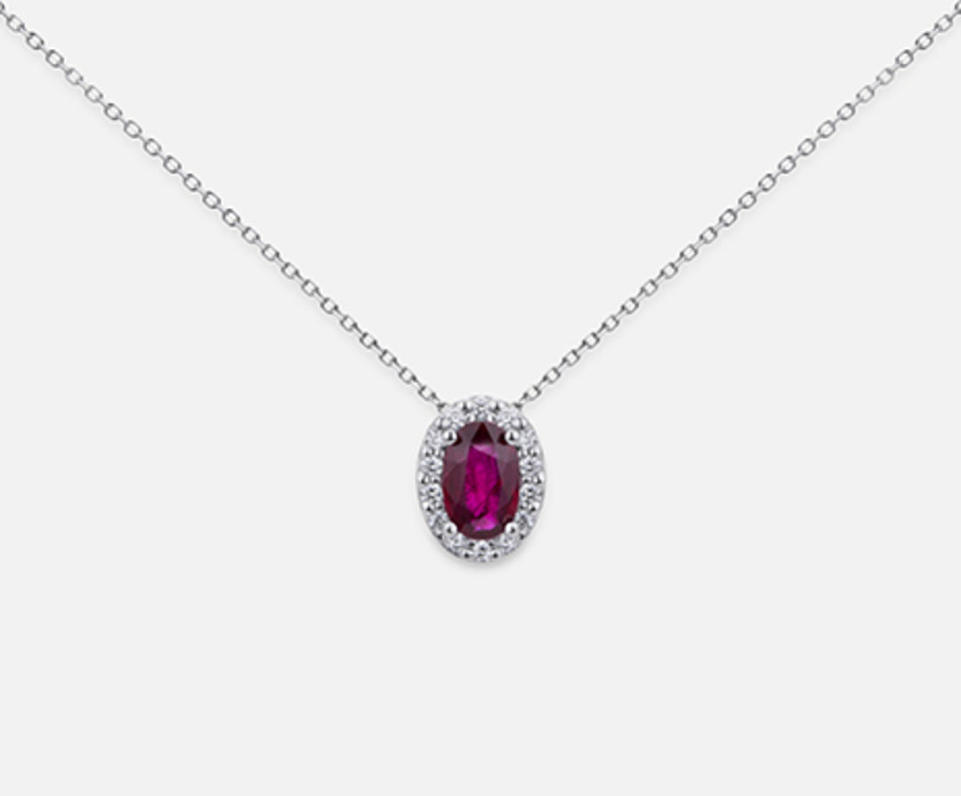 Nihama cl 18k oval rubin 6x4 ct.0.40 dia ct.0.09 ND5059O4RBC