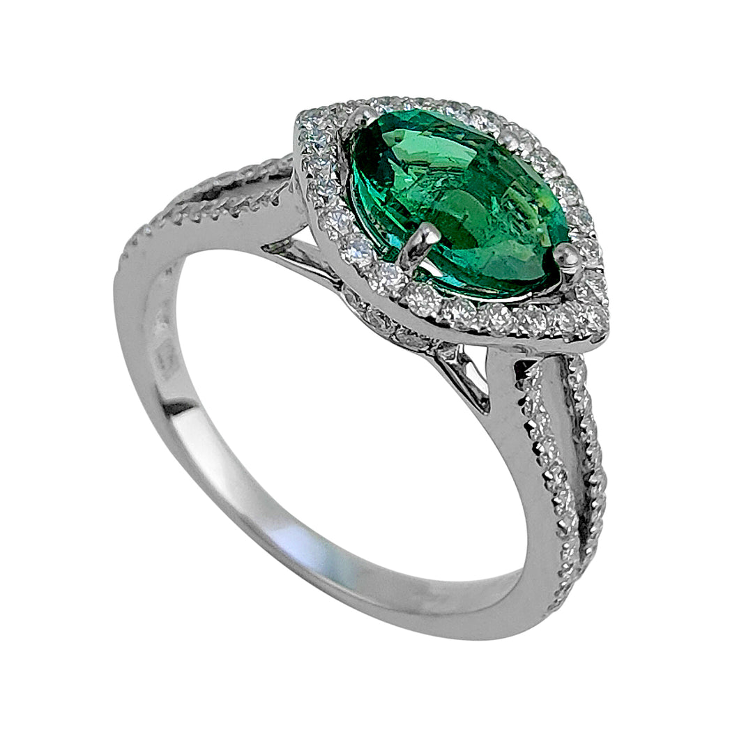 Golay 8x6 oval emerald ring with eye head APU525DSM-25052110051