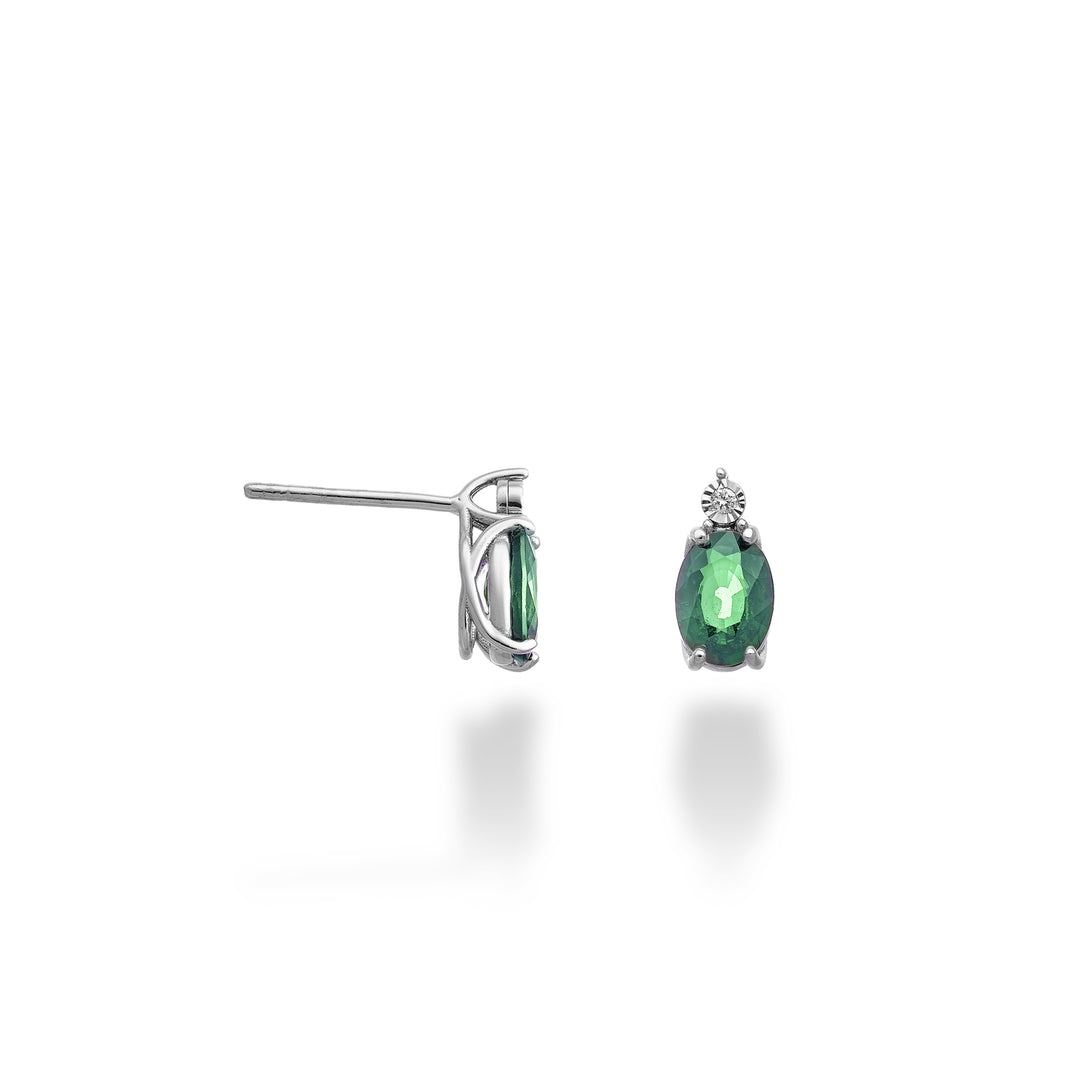 Mikiko eller 18k oval smaragd 7x5 med diamant MO5176O4BE