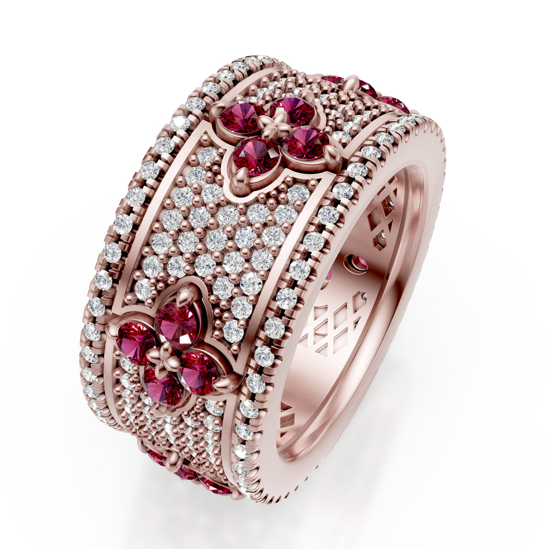 Golay-ringbånd+rubiner+diamanter pave pink AFFI02RUDIBR-25024110237