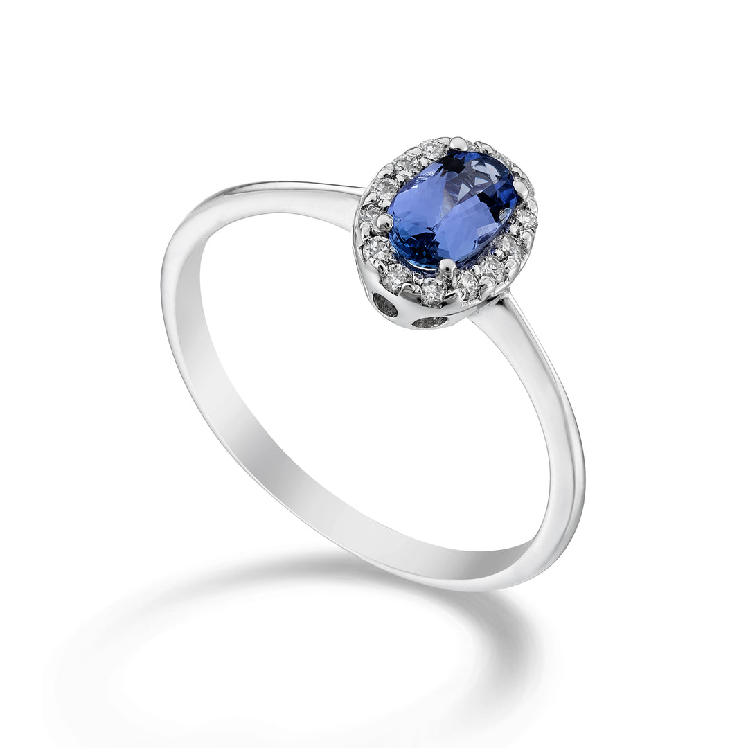 Mikiko ein 18k Tansanit n. oval 6x4 ct.0,38 dia ct.0,09 MA5115O4TZN