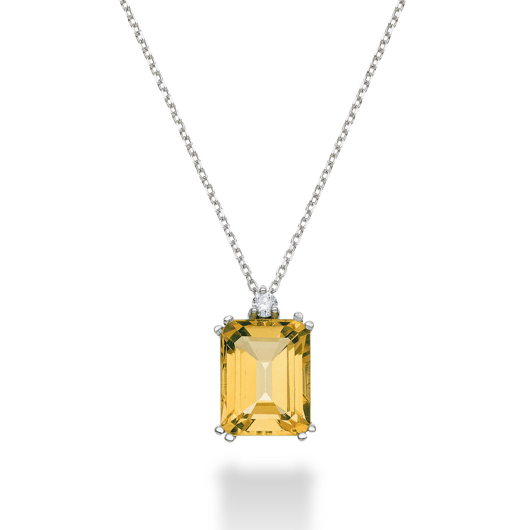 Mikiko cl 18k ottekantet citrin 7x9 ct.2,00 diam. ct.0,04 MPCL090DICITR4O4