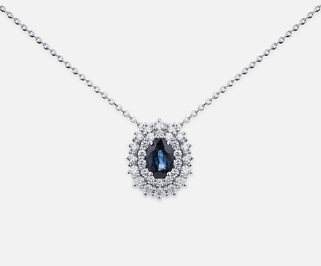 Mikiko cl 18k safir n. oval 6x4 ct.0.67 dia ct.0.37 MD5060O4ZFN067