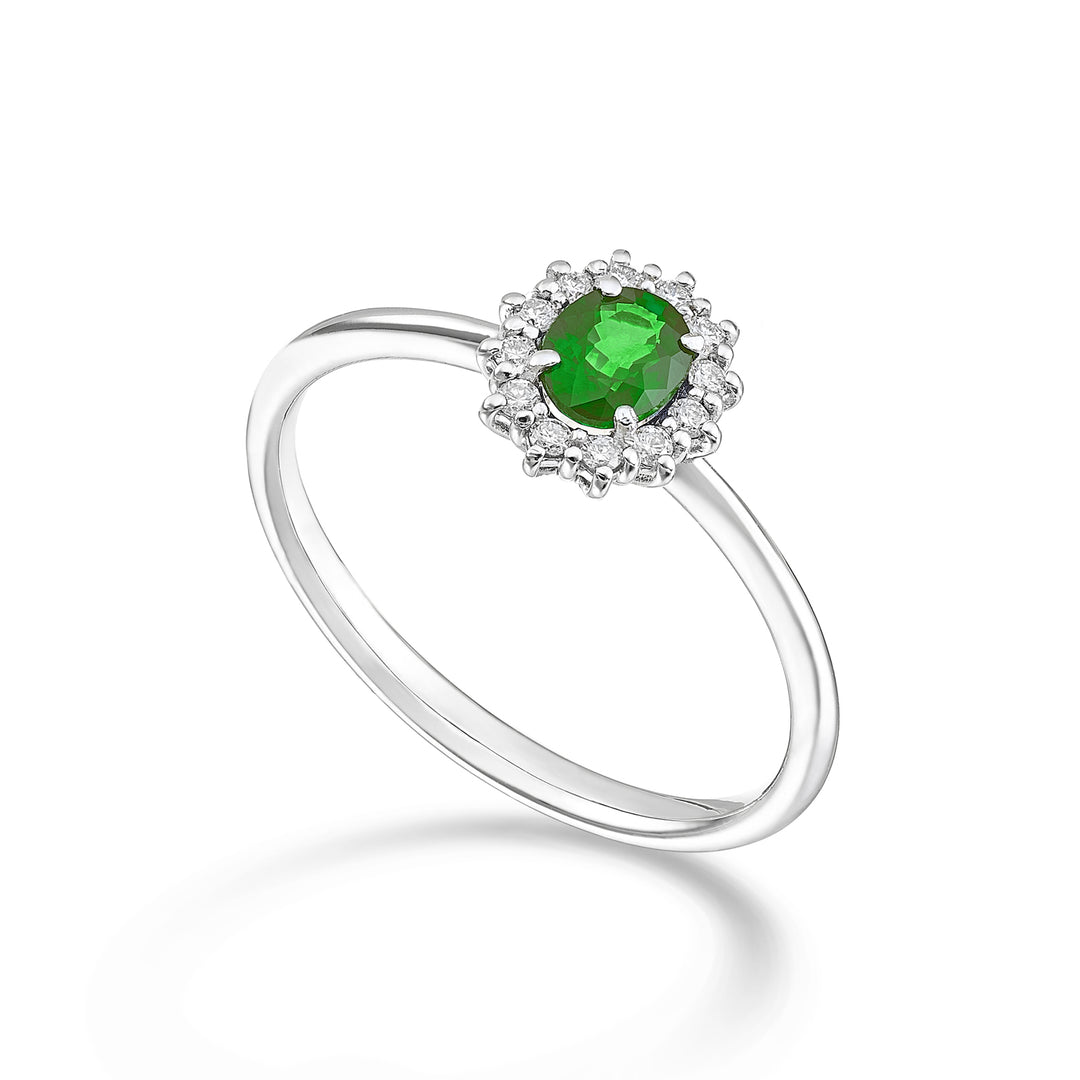 Mikiko ein 18-km-Nat. Smaragd. oval 5x4 ct.0,30 Durchm. 0,10 ct MA5167O4SMN