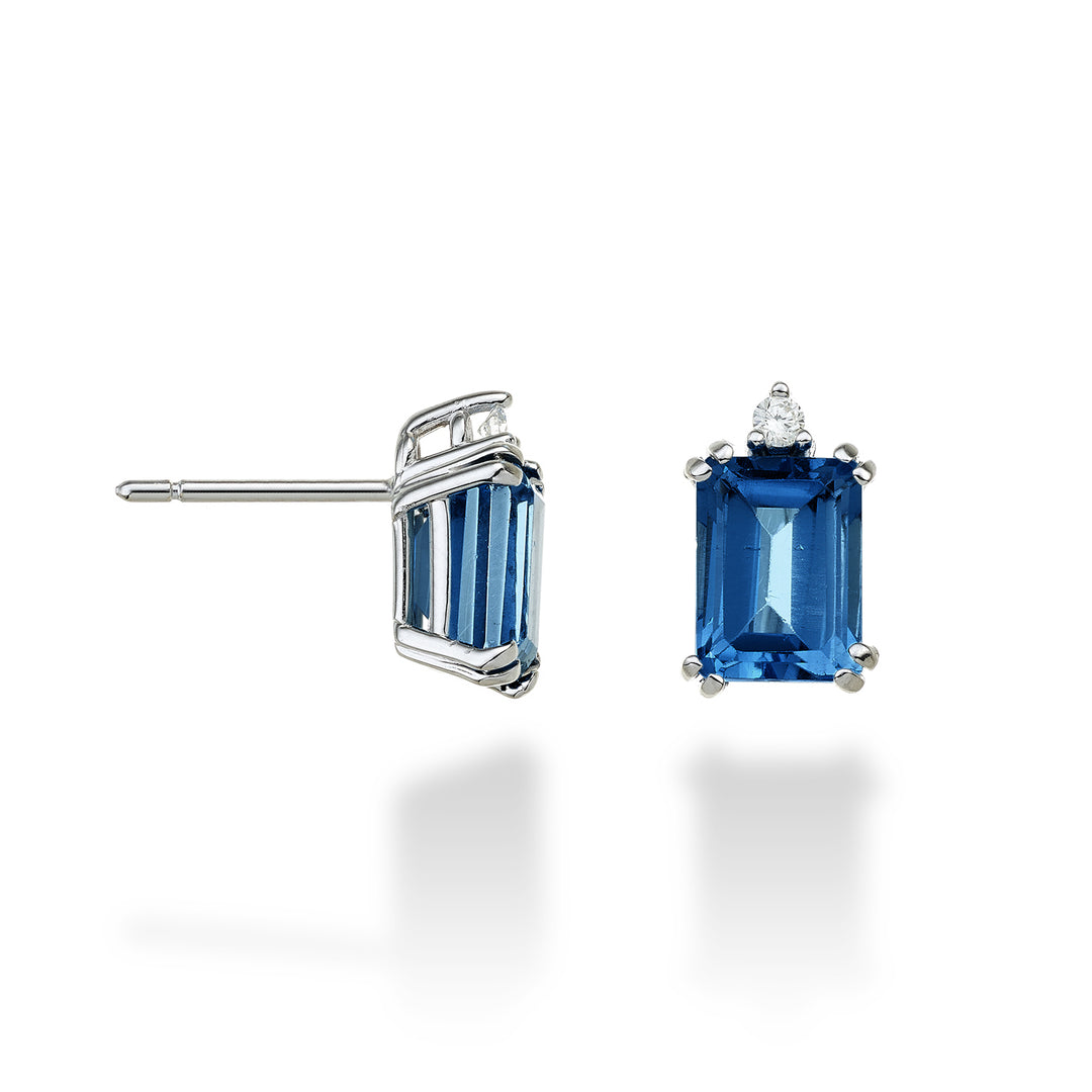 Nihama oder 18k achteckiger Londoner Blautopas 8x6 ct.5,30 Durchm. ct.0,06 NOCL090DITPBL3O4