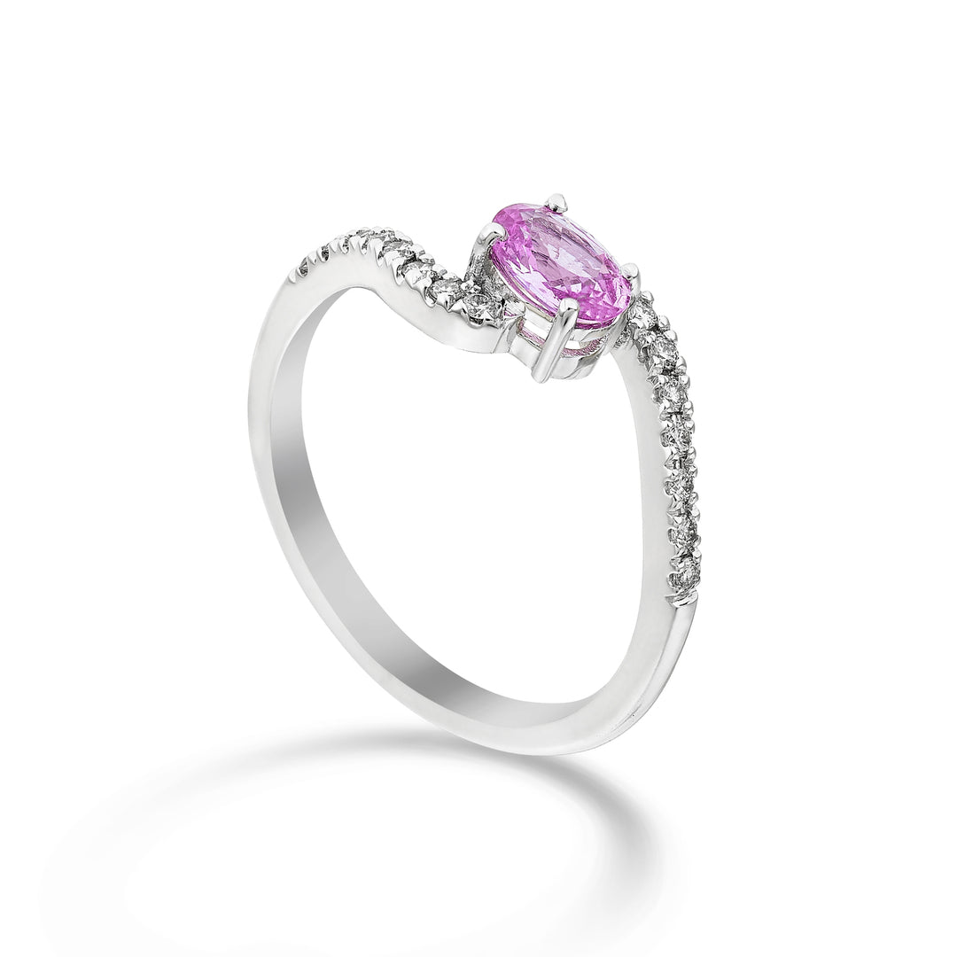 Golay oval z.rosa ring 6x4 med infällt "s" skaft ACLG434DIZP64-24085110043