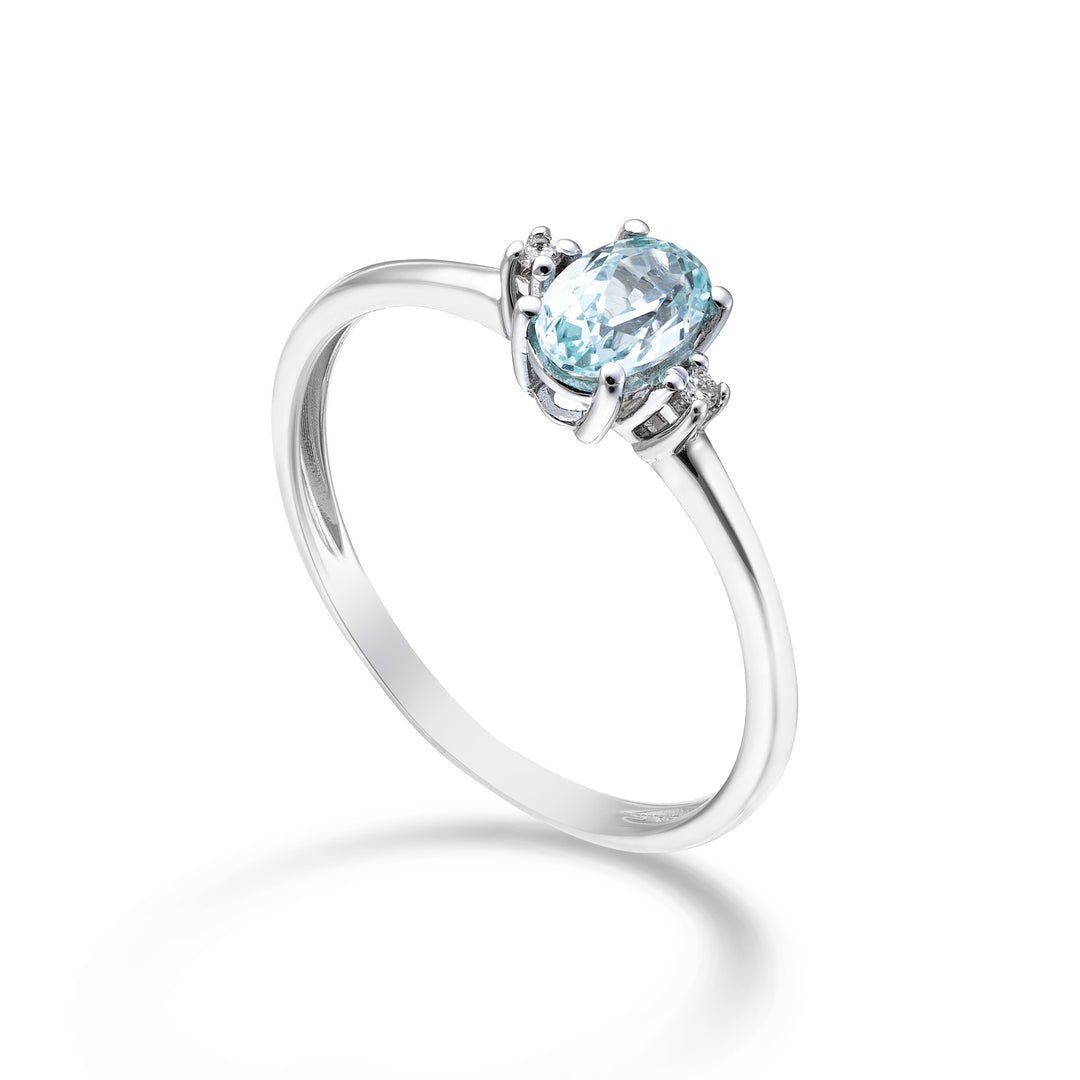 Mikiko an 18k oval paraiba tourmaline 6x4 ct.0,70 diam. ct.0.02 MA5072O4PAR