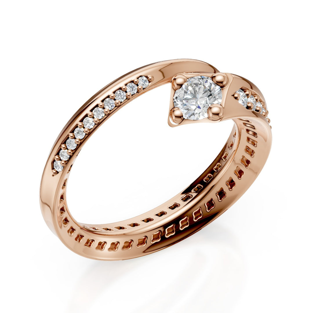 Golay large central rose gold spiral ring 0.28ct AF051RDI-24085110057