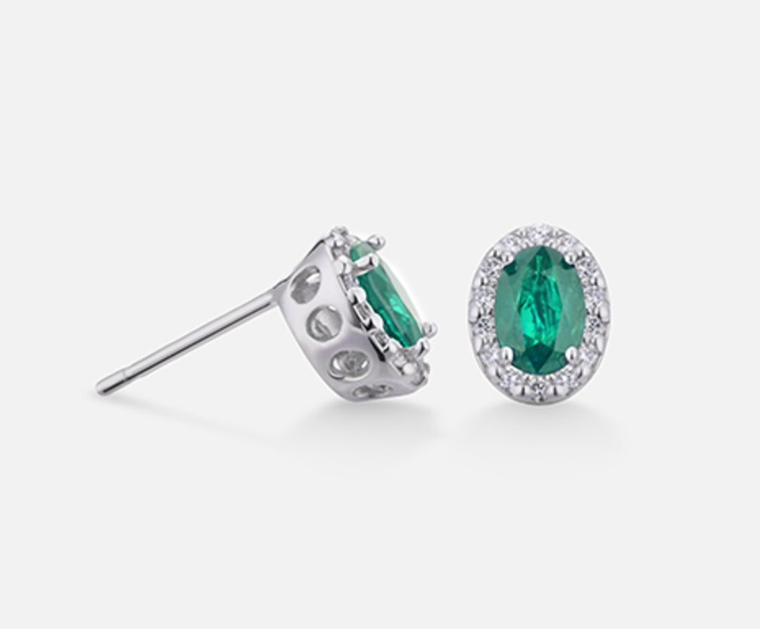 Nihama oder 18 Karat Smaragd Nr. Oval 6x4 ct.0,84 Durchmesser ct.0,18 NO5038O4SMN084