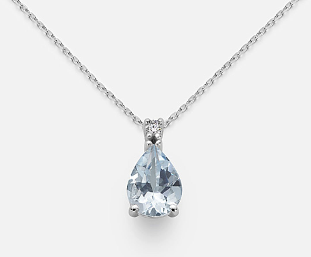 Nihama cl 18k akvamarin drop 8x6 ct.0,62 diam. ct.0,025 ND5039O4AM