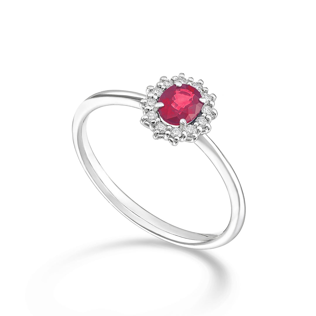 Nihama an 9k nat. ruby. oval 5x4 ct.0.40 diam. 0.10 ct NA5167R4RBN