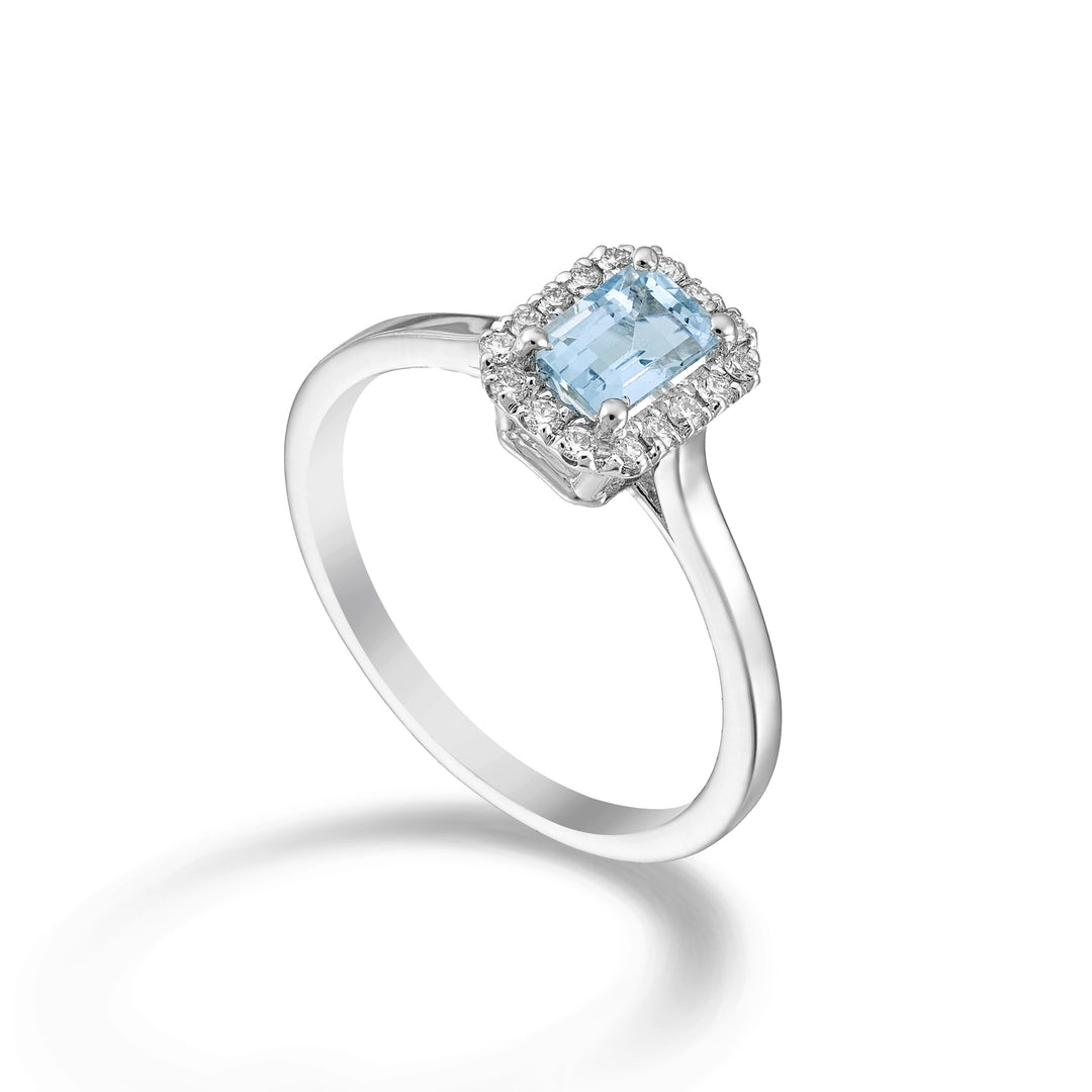 World Diamond Group akvamarinring okt. 7x5 og diam., glat skaft ACL072DIAQ3-26012110066