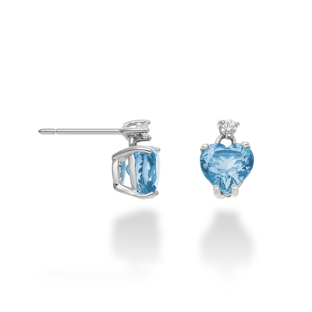 Nihama oder 18k Blautopas Herz 6x6 ct.2,00 Durchm. ct.0,04 NOCL198DITPAZ66O4