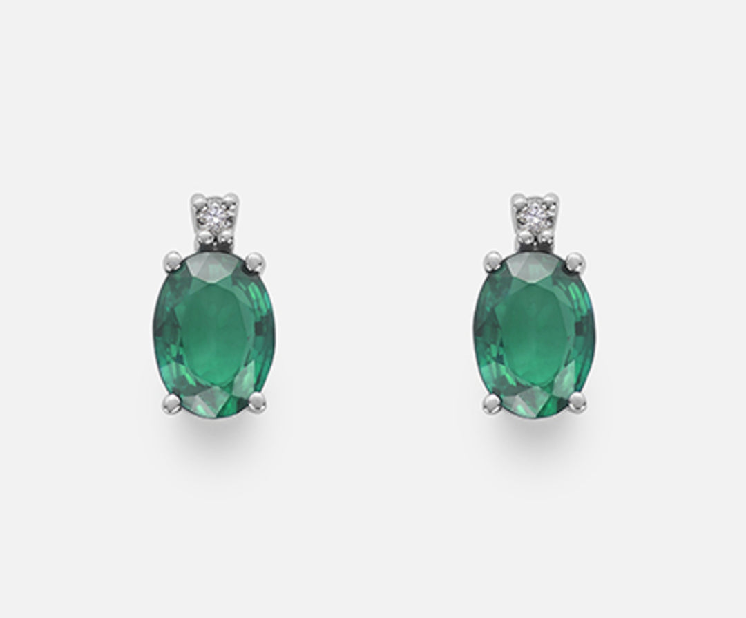 Nihama eller 9k oval smaragd 7x5 ct.1,20 diam. ct.0,03 NO5024R4BE