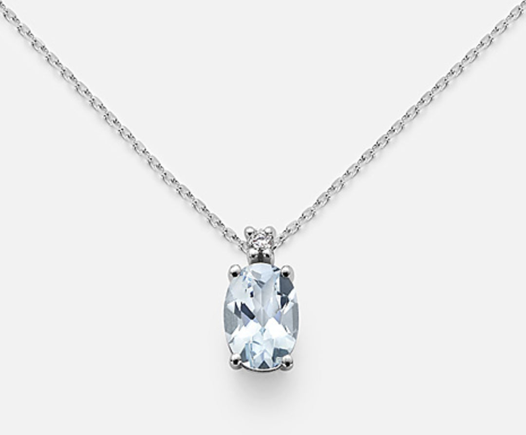 Mikiko cl 9k ovaler Aquamarin 7x5 ct.0,50 Durchm. ct.0,015 MD5035R4AM
