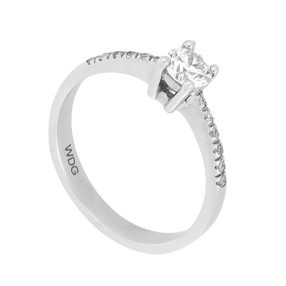 World Diamond Group Solitärring 4 Zinken mit vertiefter Schiene ASLC02WDI-16351110003