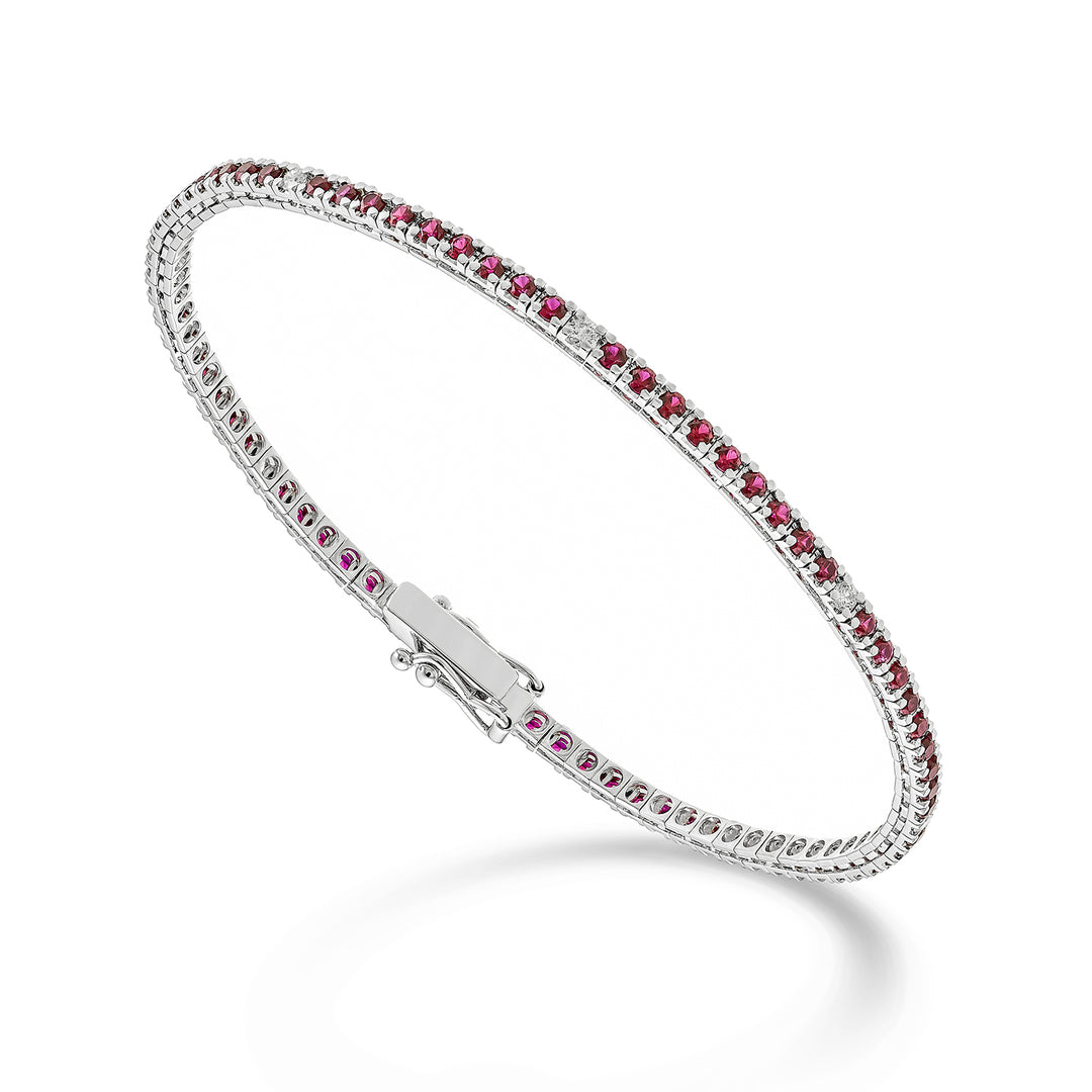 Mikiko br tennis 18k rubiner 2,00 ct diamanter 0,18 ct 17,5 cm - 80 inställningar MBTQ220RBRDIO4