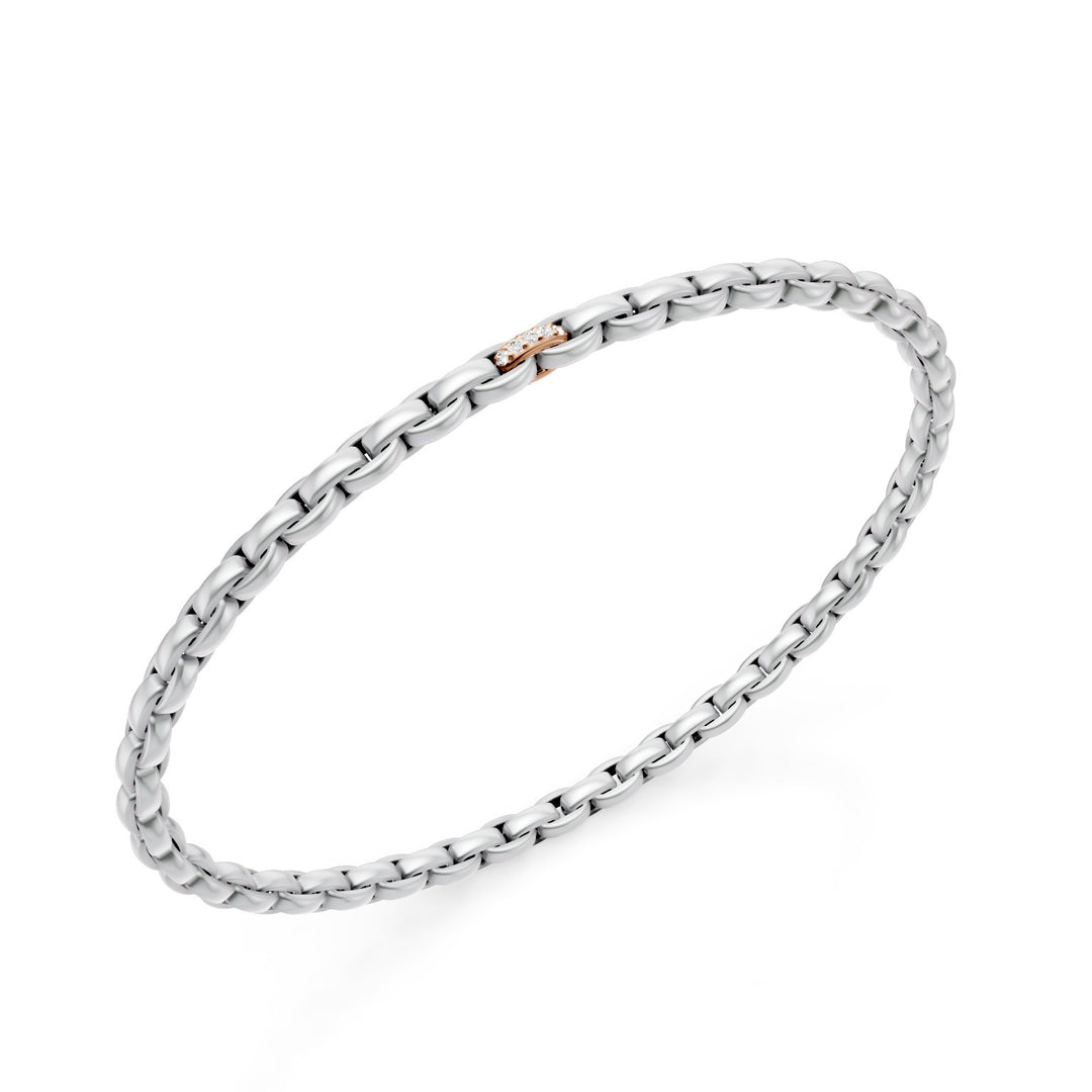 Golay platina armband, med roséguld inslag med vita diamanter, oval länk, 17cm GBR034E1PTO3DIL-170