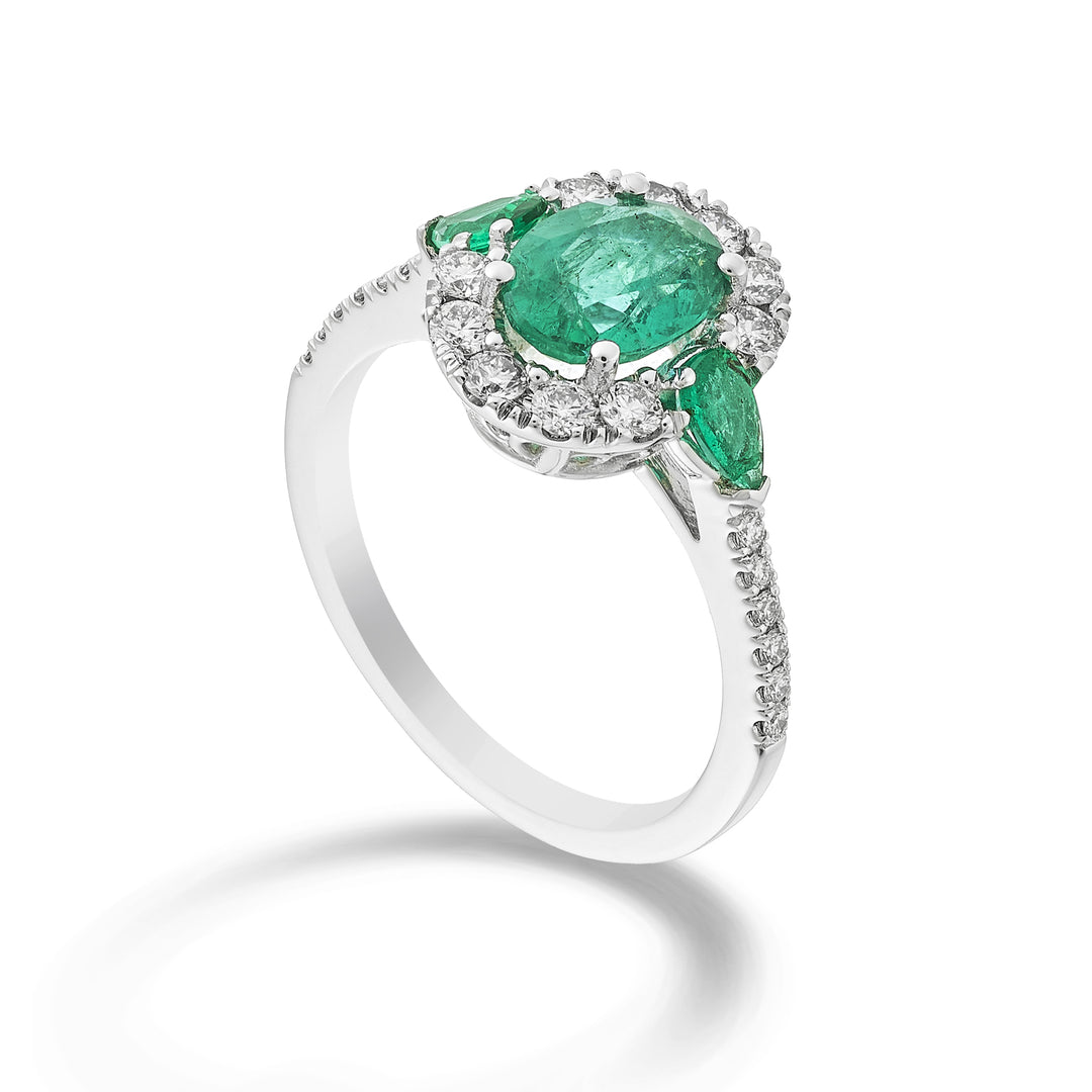 Golay oval emerald ring 8x6-drops 5x3 and cont. ACLC463DSM8653B-24193110033