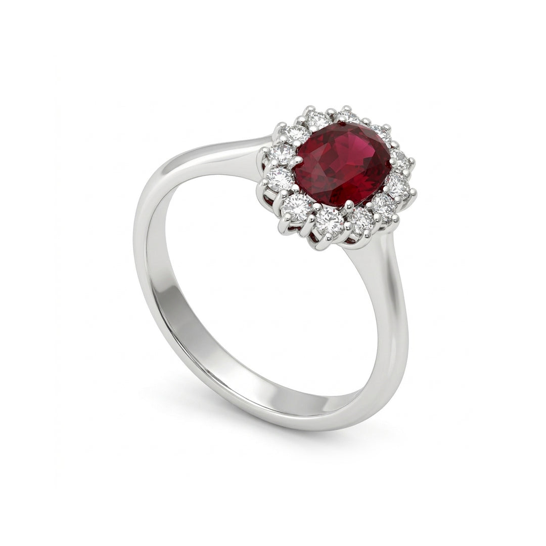 Golay 7x5 oval rubinring med omrids ACL002WDIRU-23321110003