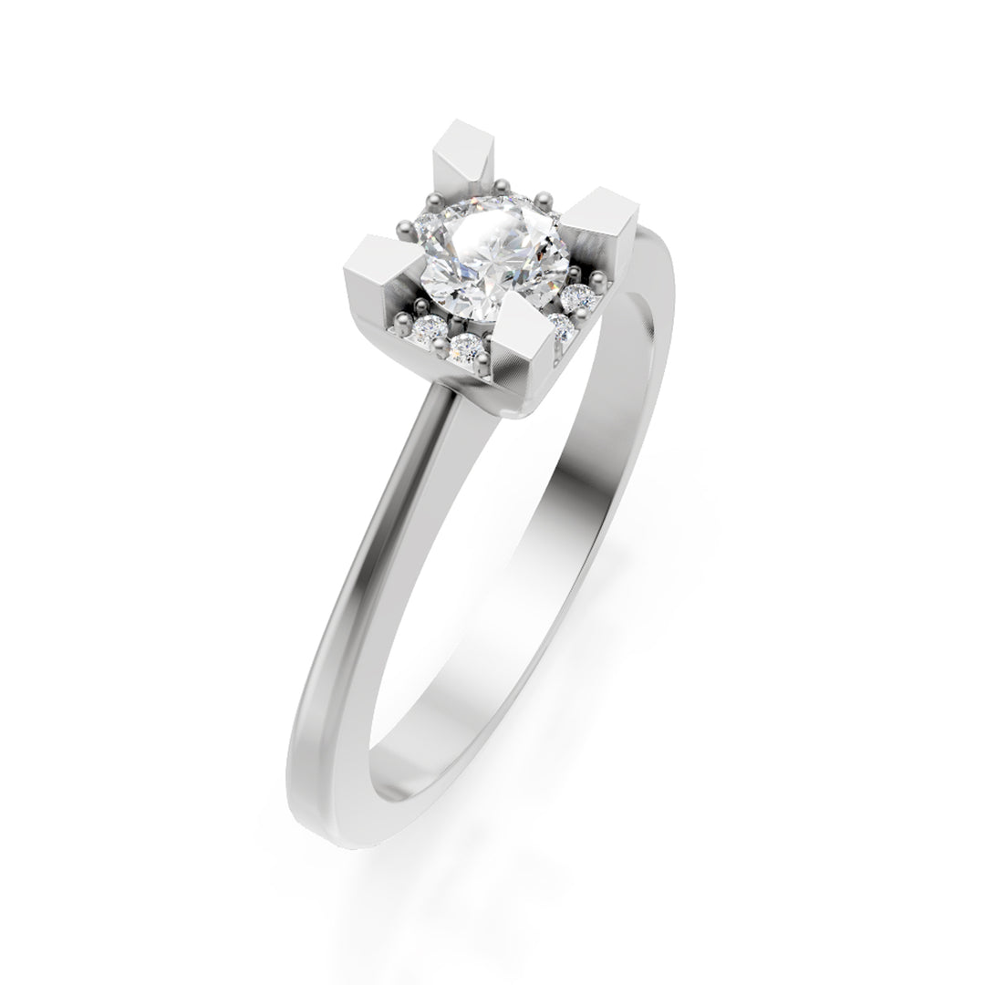 Ring der World Diamond Group, Diamanten zwischen den Zinken, Schaft LIS, 0,24 ct, ASL00XDI025-24025110099