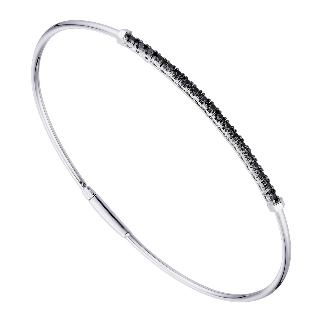 Golay square tennis bracelet with black diamond bangle BSCQ010030BK